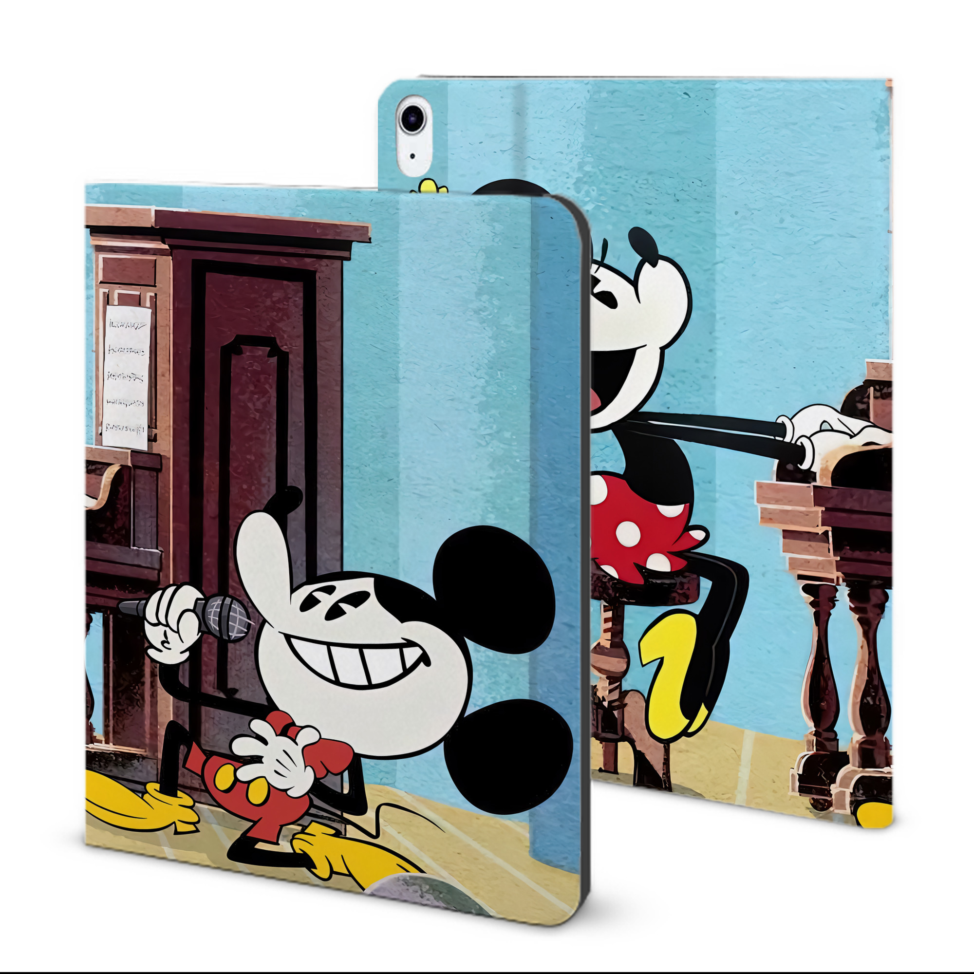 （画像用） ミッキーマウス Mickey Mouse IPad ケース ブック型 PUレザー TPU 耐衝撃 軽量 薄型 ペン収納なし 全面保護 IPad 各モデル対応